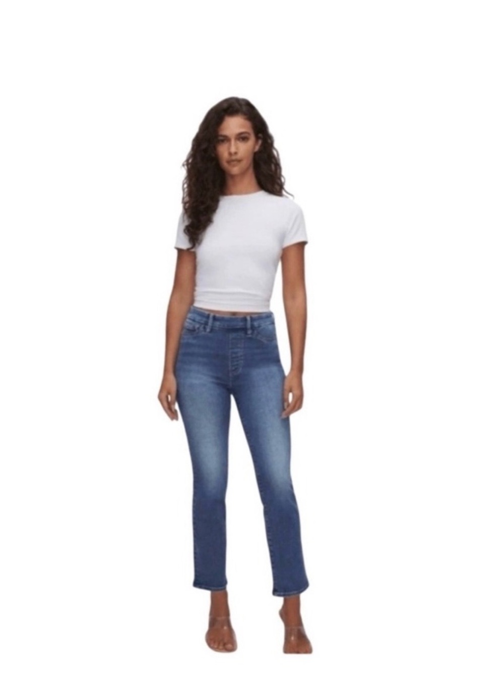 Good American Medium Blue Straight-Leg Jeans XL (14-16) Pull On